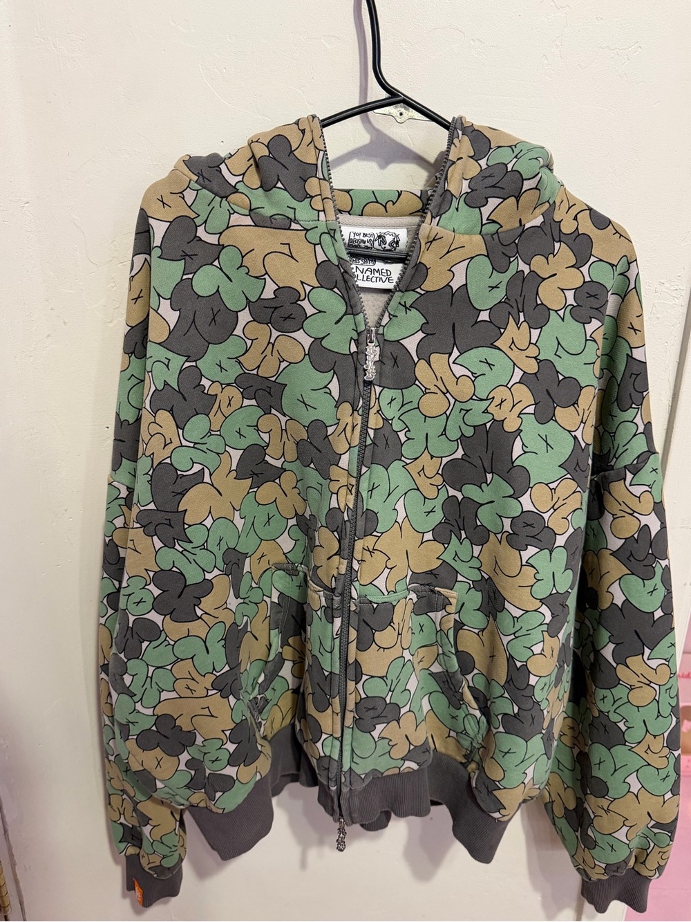 Unnamed Collective men’s ' Green Camo Zip Hoodie oversized size XL